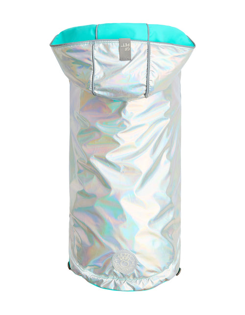 Load image into Gallery viewer, Reversible Raincoat - Neon Aqua with Iridescent
