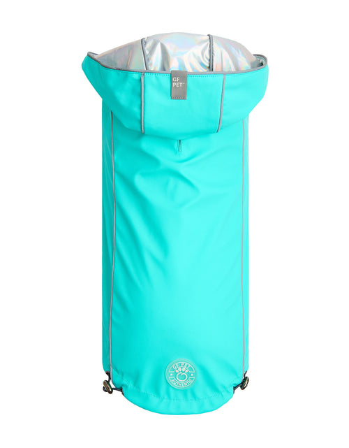 Load image into Gallery viewer, Reversible Raincoat - Neon Aqua with Iridescent
