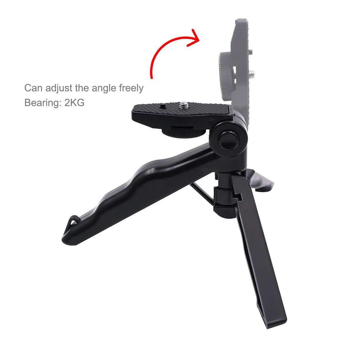 AMZER Foldable Tripod With Smartphone Fixing Clamp 1/4 inch Holder