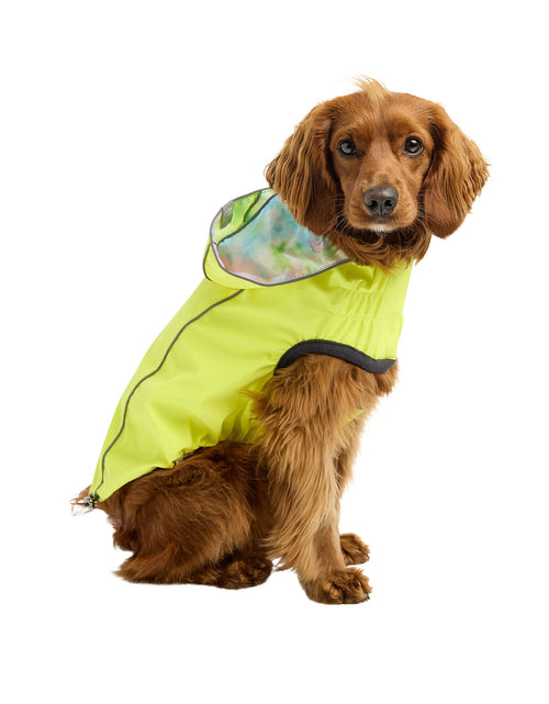 Load image into Gallery viewer, Reversible Raincoat - Neon Yellow with Tie Dye
