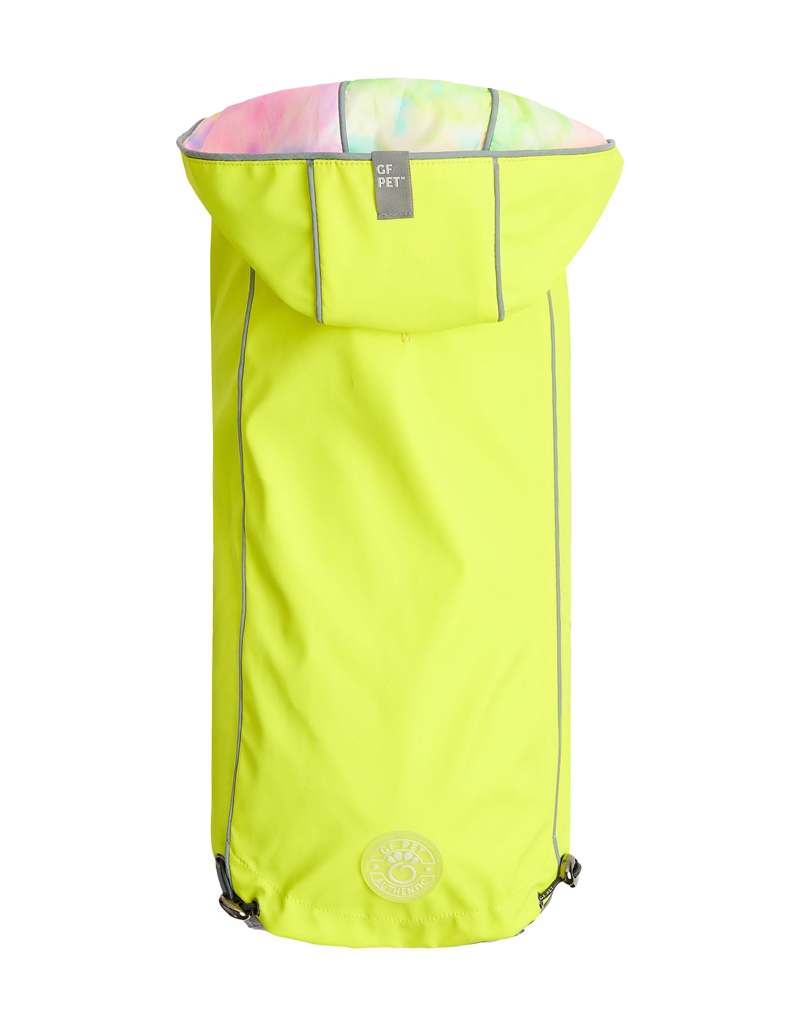 Reversible Raincoat - Neon Yellow with Tie Dye