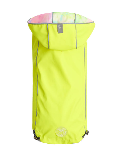 Load image into Gallery viewer, Reversible Raincoat - Neon Yellow with Tie Dye
