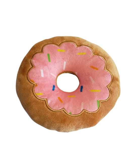 Load image into Gallery viewer, Strawberry Donut Plush Dog Toy
