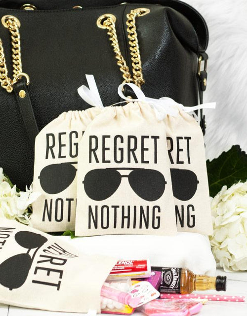 Load image into Gallery viewer, Black Aviator Regret Nothing! Hangover Kit Bags
