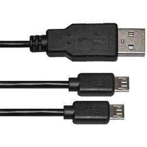 Load image into Gallery viewer, 16 inch Micro USB Splitter Cable - Black
