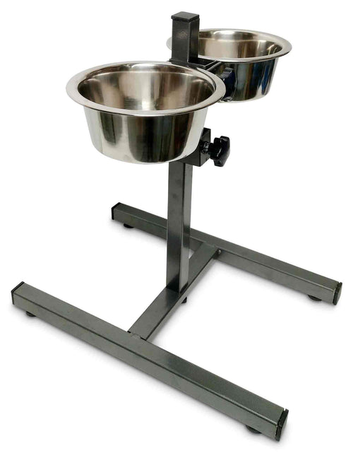 Load image into Gallery viewer, Double Raised Dog Bowl Stand 350ml Pet Cat Elevated Adjustable Food
