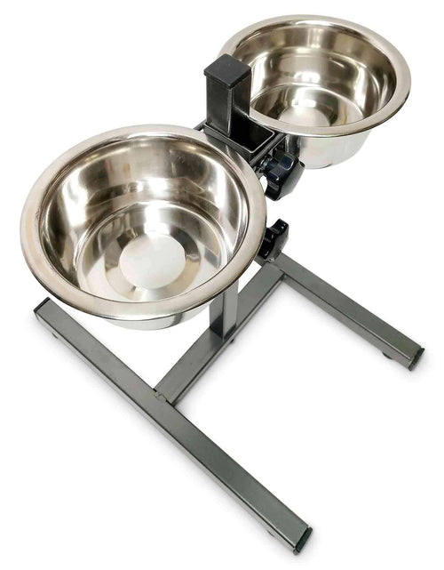 Load image into Gallery viewer, Double Raised Dog Bowl Stand 350ml Pet Cat Elevated Adjustable Food
