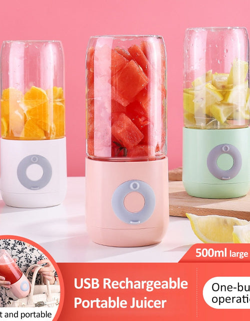 Load image into Gallery viewer, Mini Portable Blender USB Rechargeable 500ml Cup Bottle Electric
