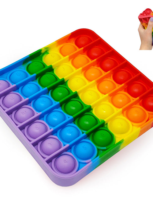 Load image into Gallery viewer, Happy Kids Rainbow Square Push &amp; Pop Fidget Toy
