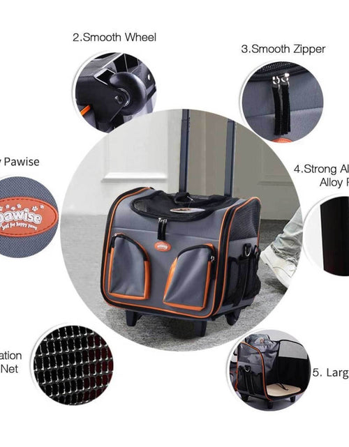 Load image into Gallery viewer, Pet Trolley Dog Cat Puppy Travel Wheeled Cart Portable Foldable
