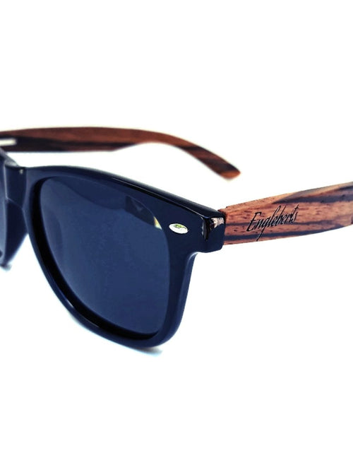 Load image into Gallery viewer, Zebrawood Sunglasses, Stars and Bars With Wooden Case, Polarized,
