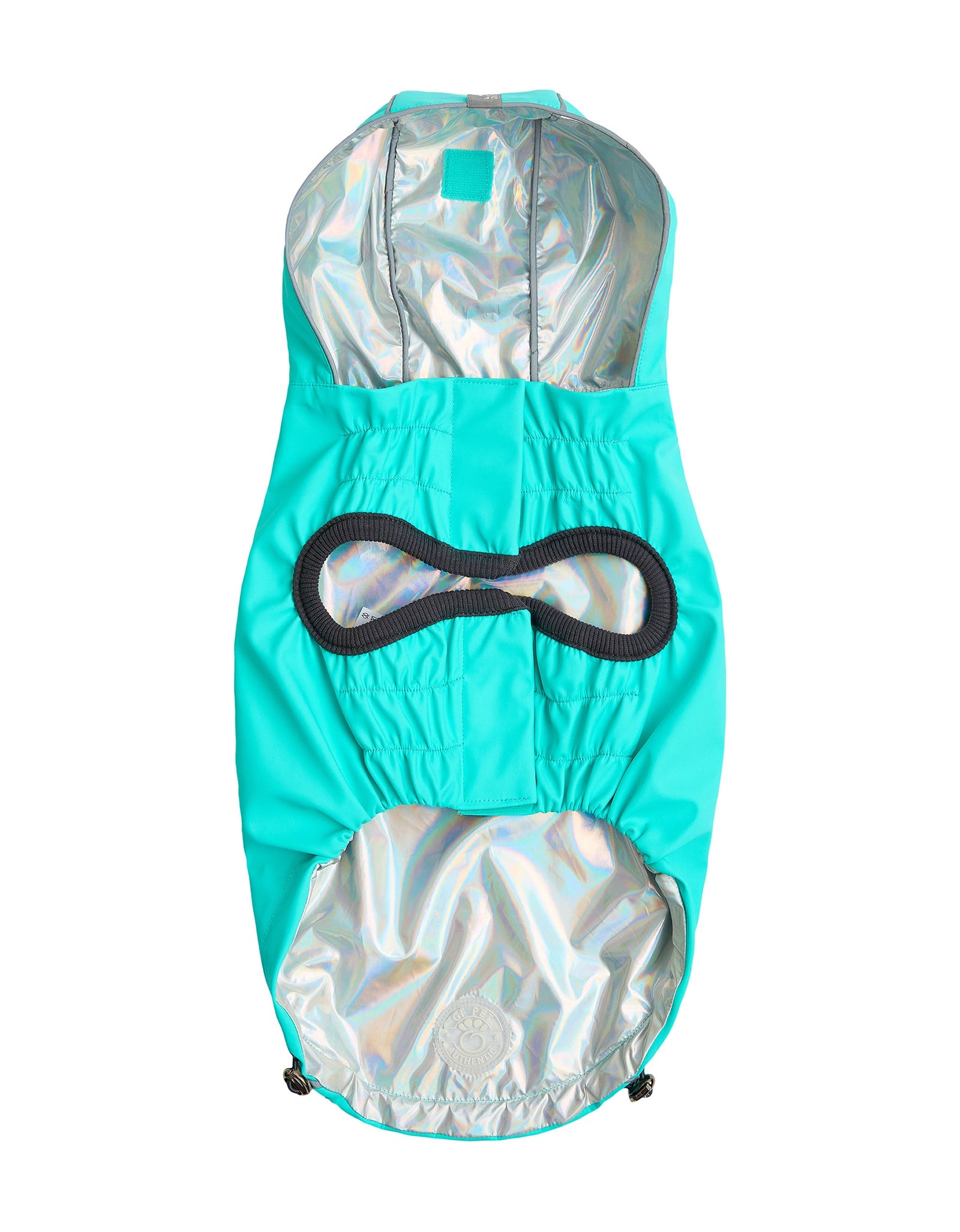 Reversible Raincoat - Neon Aqua with Iridescent