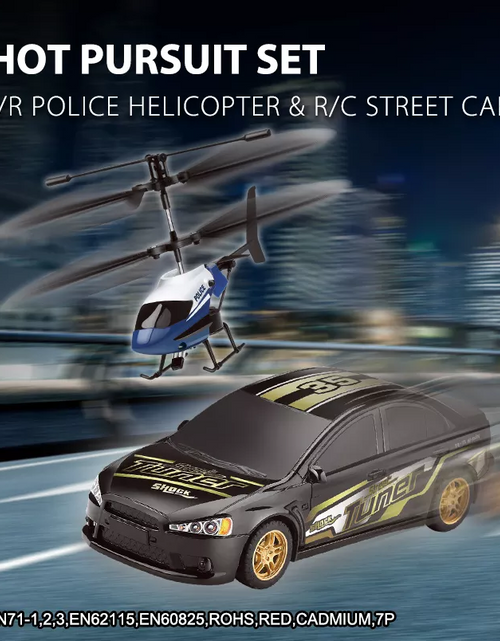 Load image into Gallery viewer, Hot Pursuit Set; I/R Police Helicopter &amp; R/C Street Car
