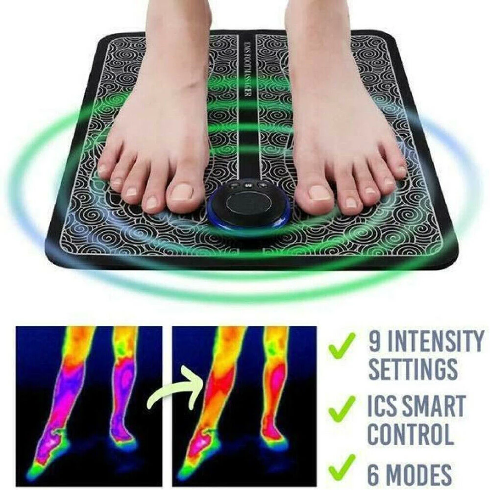 Electric EMS Foot Massager Pad Foot Muscle Stimulator Leg Massage