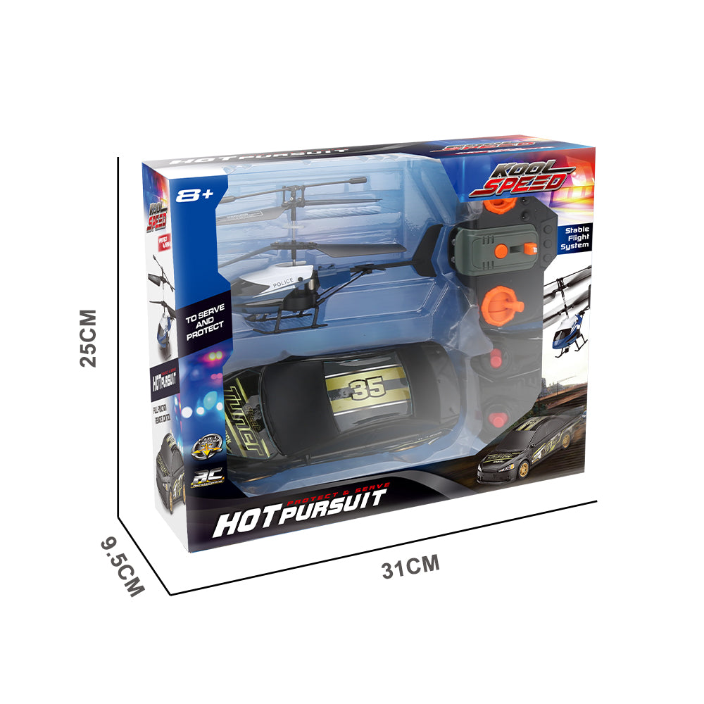 Hot Pursuit Set; I/R Police Helicopter & R/C Street Car