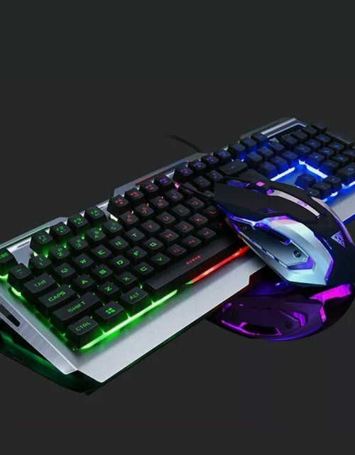 Load image into Gallery viewer, Ninja Dragon Metallic Silver Mechanical Gaming Keyboard and Mouse Set
