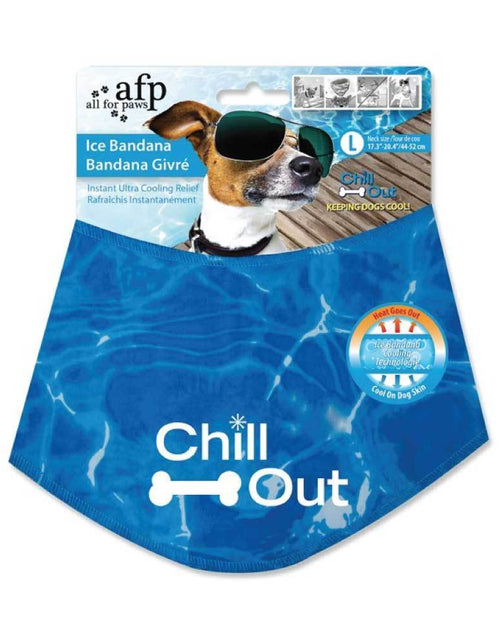 Load image into Gallery viewer, L - Dog Cooling Bandana Ice Neck Collar AFP Chill Out Pet Cool Scarf
