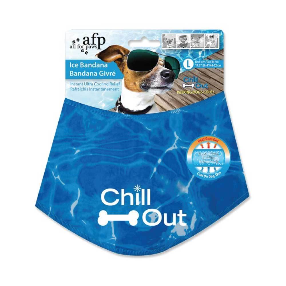 L - Dog Cooling Bandana Ice Neck Collar AFP Chill Out Pet Cool Scarf