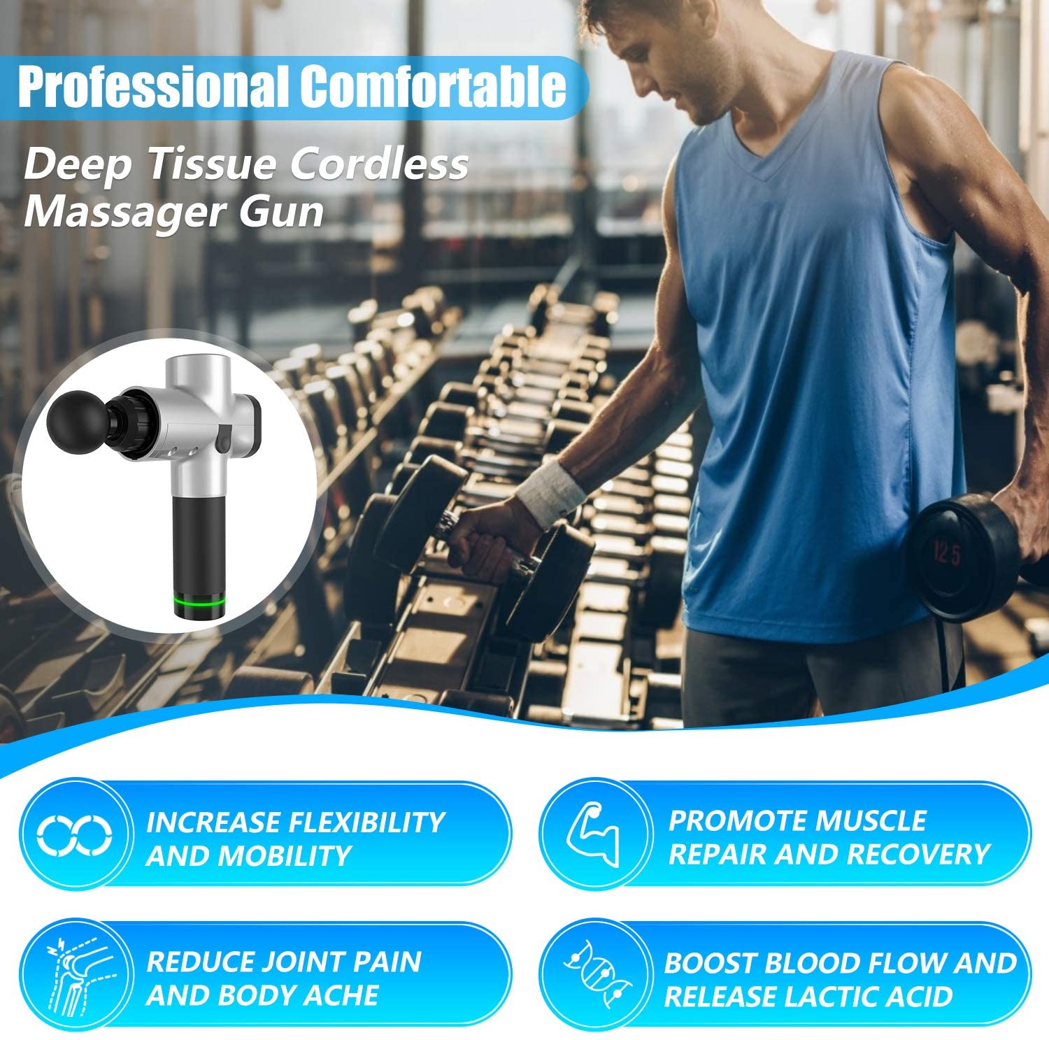 Coseey Fitness F9 30 Speeds Premium 6 Heads  Handheld Massager